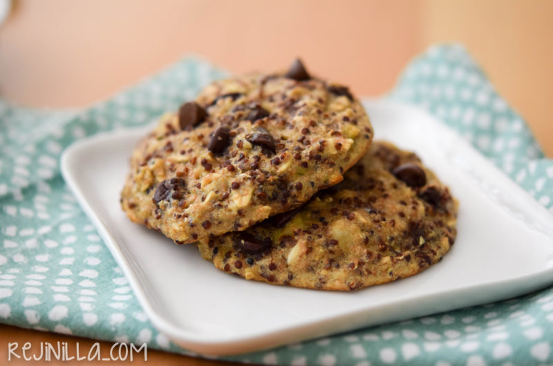 Galletas de quinoa, plátano y chispas de chocolate