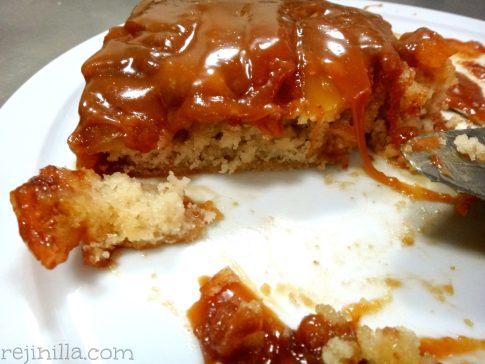 pastel volteado de manzana